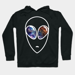 Alien looking in Space - Galaxy eyes Hoodie